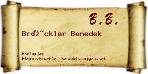 Brückler Benedek névjegykártya