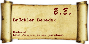 Brückler Benedek névjegykártya