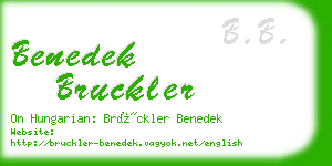 benedek bruckler business card